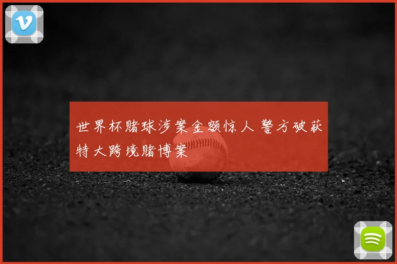 世界杯赌球涉案金额惊人 警方破获特大跨境赌博案
