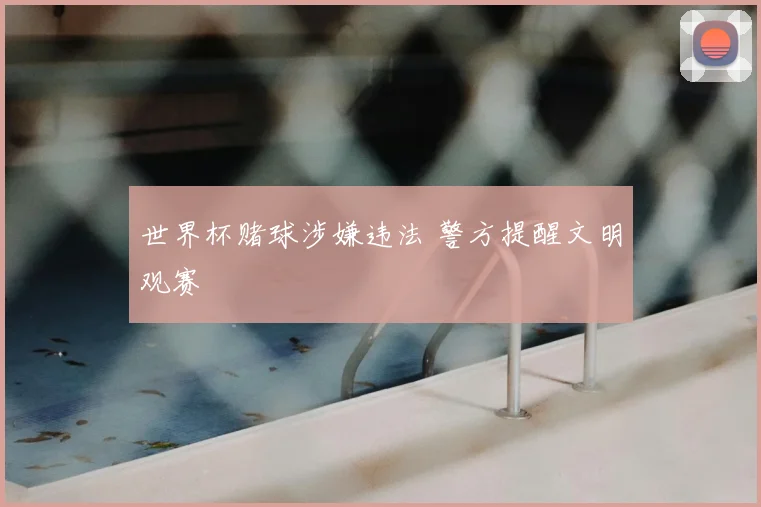 世界杯赌球涉嫌违法 警方提醒文明观赛